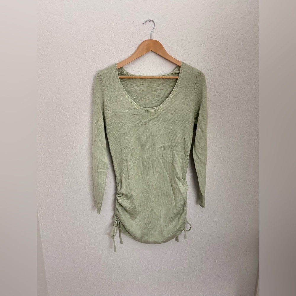 Light Olive Green Knit Sweater dress